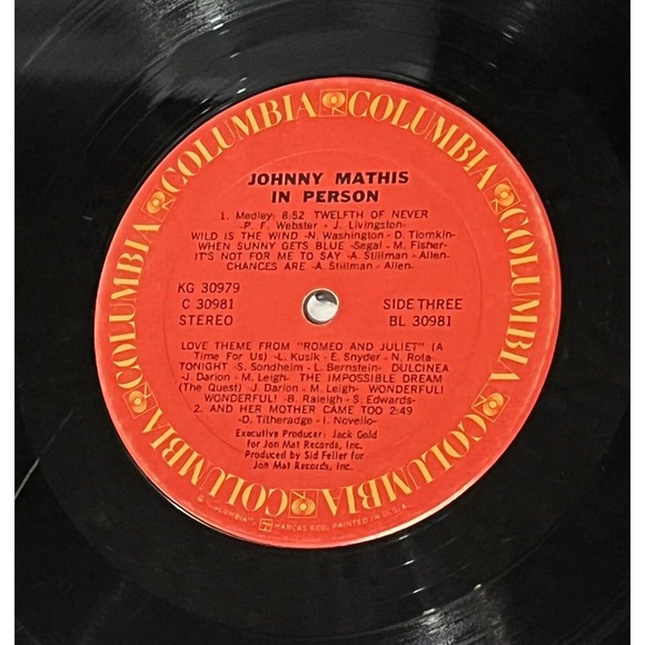 Johnny Mathis In Person Recorded Live at Las Vegas KG 30979 2 LP Vinyl Record - Picture 9 of 11